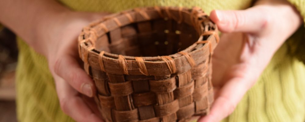 Woven Tulip Poplar Bark Basket