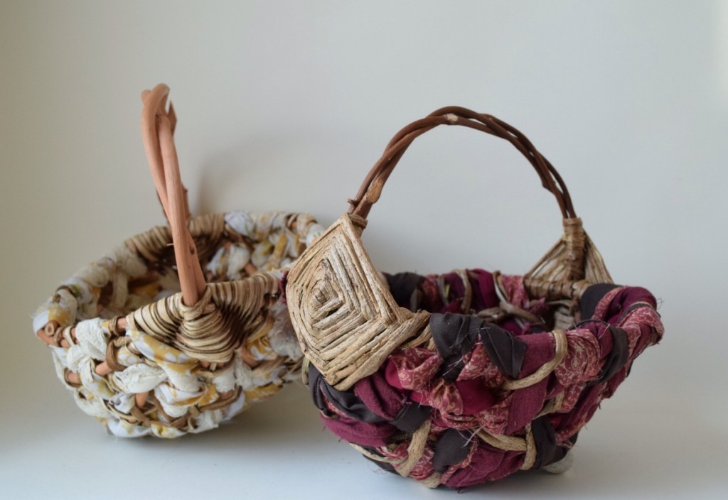 Random Weave Fabric and Vine Egg Basket 1