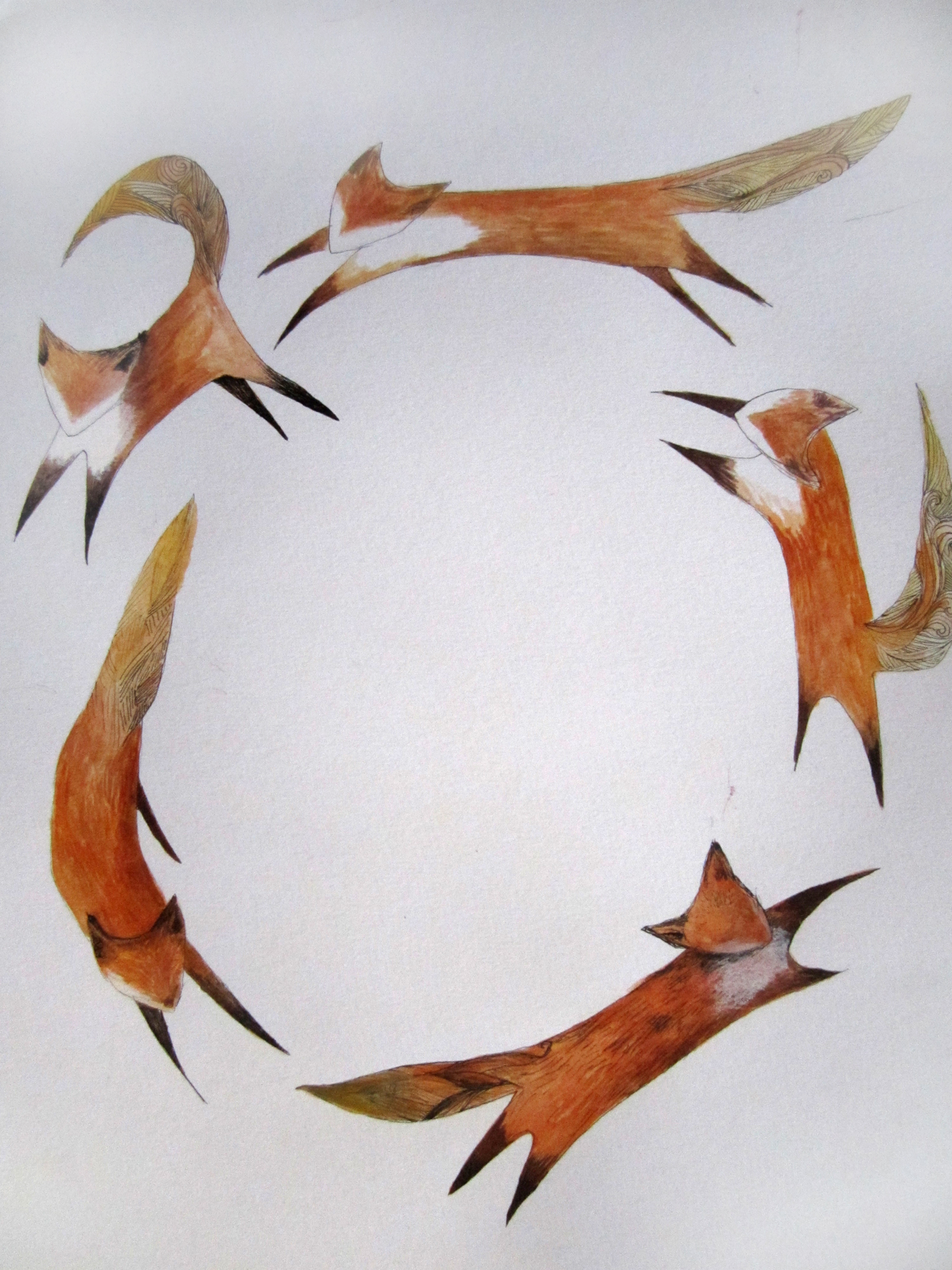 Foxes Dancing in a Circle