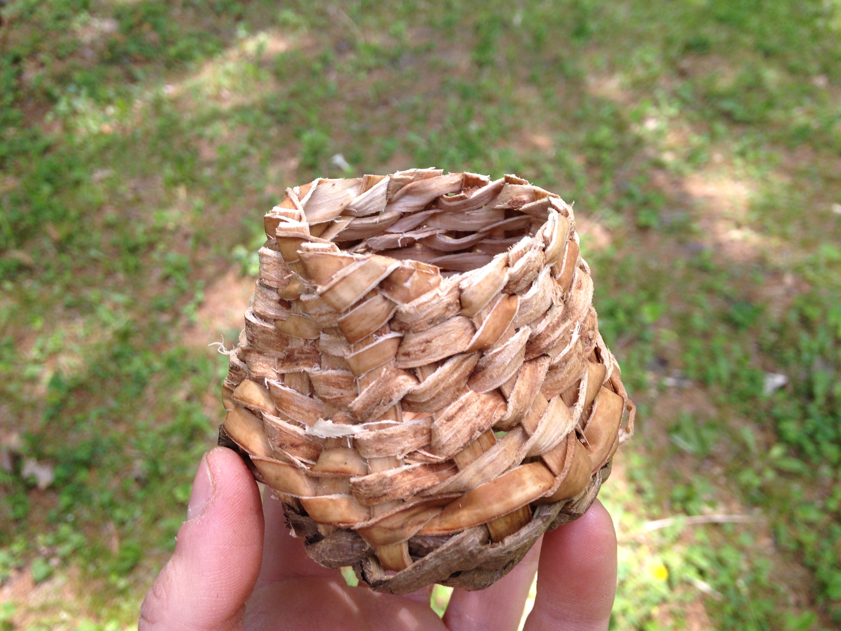 twined white ash basket