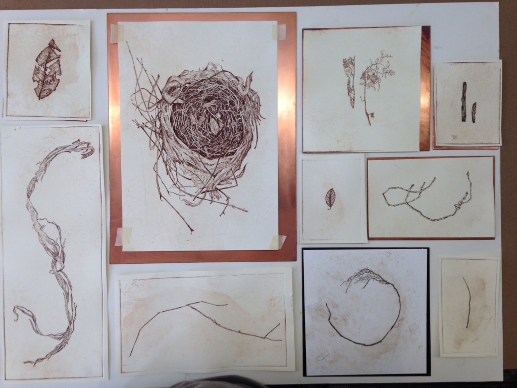 etching proofs, women's studio workshop