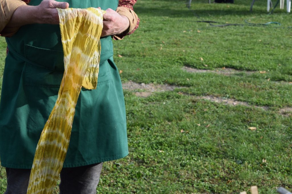 marigold dyed scarf