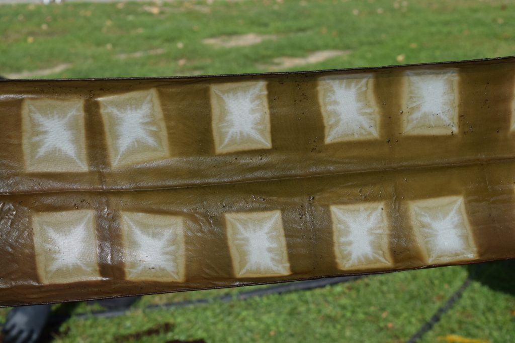 black walnut shibori dyed scarf