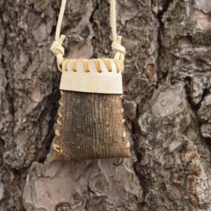 Pine Bark Medicine Necklace With White Rim