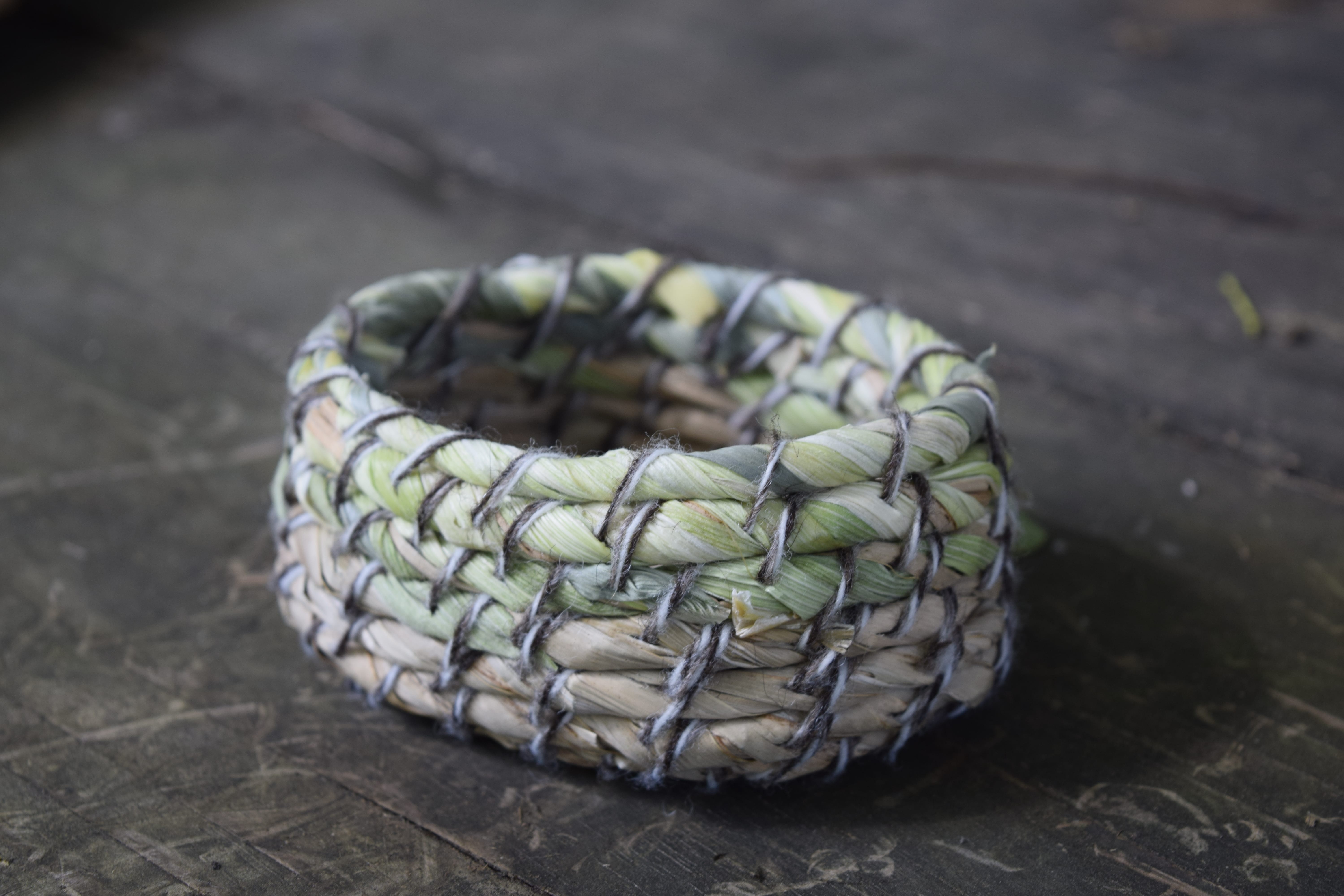 gorgeous coiled cattail basket