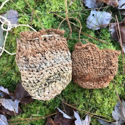 Knotless Netted Bags With Dogbane, Basswood, And Milkweed Fiber