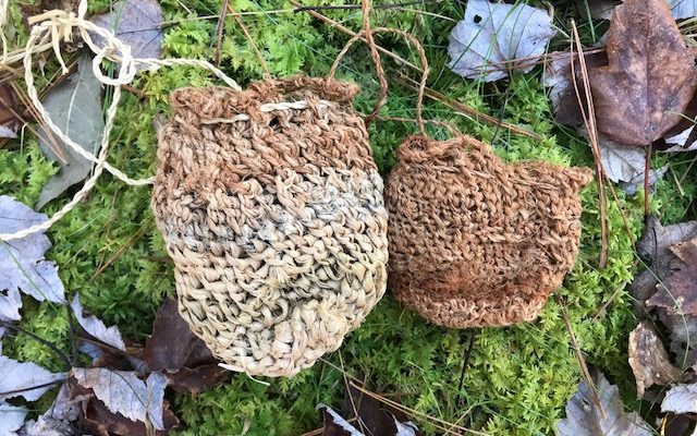 Knotless Netted Bags With Dogbane, Basswood, And Milkweed Fiber